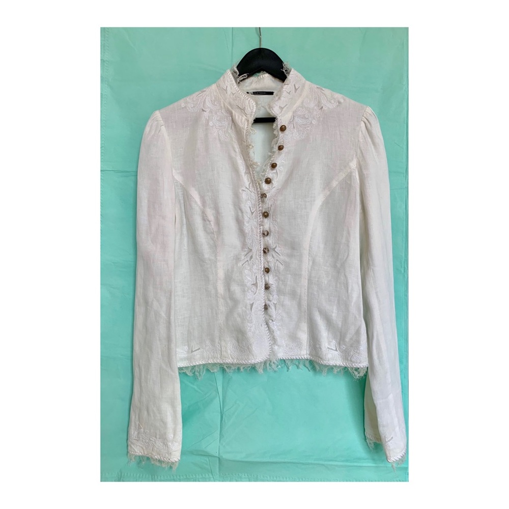 Elie Tahari Linen Button up Jacket M